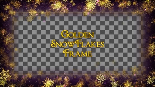 Golden Snowflakes Frame Overlay