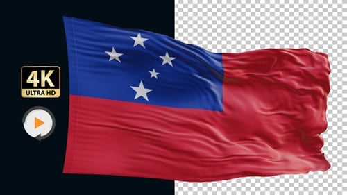 Samoa Flag 4K Loop Alpha