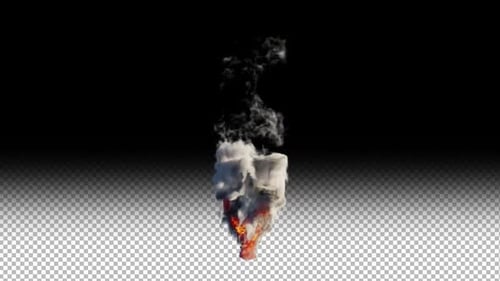 Realistischer Feuertornado mit Rauch — Loop-VFX-Animation mit Alphakanal