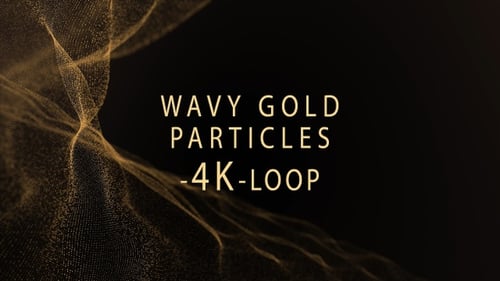 Golden Abstract Particles Wave Dynamic Background