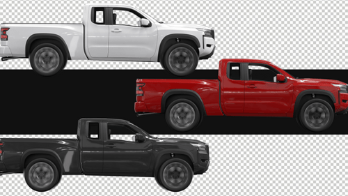 Pack Of 3 Speeding Mid-Size Pickup Truck Animations On Alpha Loop