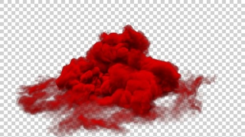Vibrant Red Smoke Cloud Dispersing Effect