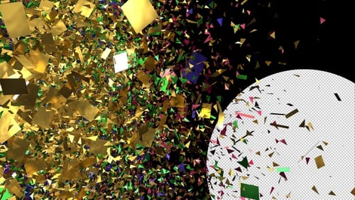 Colorful Confetti Explosion with Alpha Channel Overlay