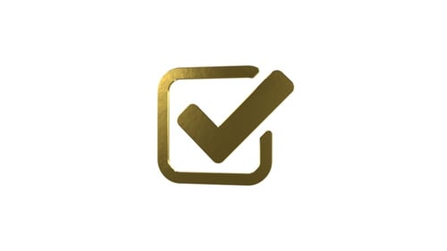 3D Golden Checkmark Icon Loop Animation