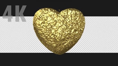 Golden Liquid Heart Reveal Animation