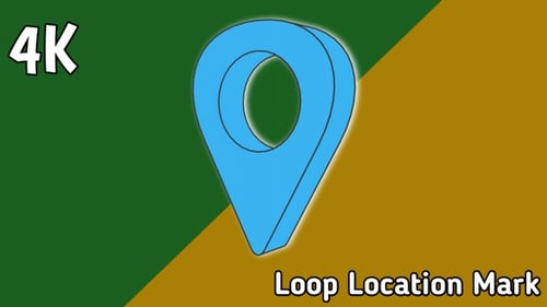 Loop Blue Color Location Mark On Transparent Background
