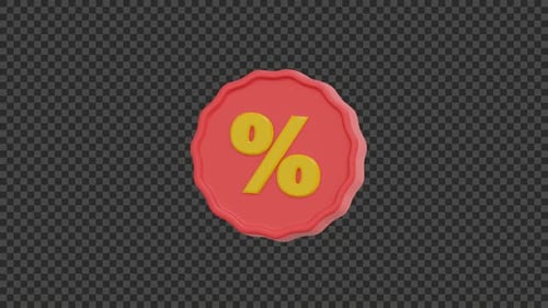 3D Sale Percentage Label 4K Animation | Ready for e-commerce videos