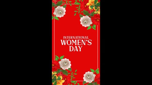 Happy International Women's Day animated motion graphics, March 8 V9 Vertical Video