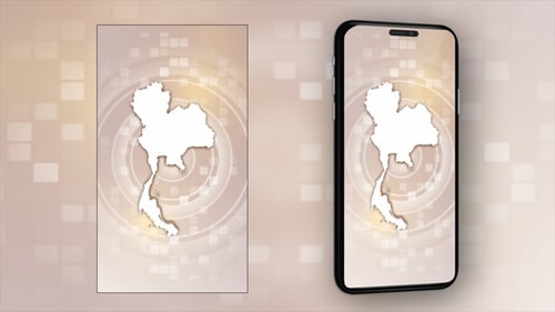 Thailand Map Outline Fill Reveal Animation