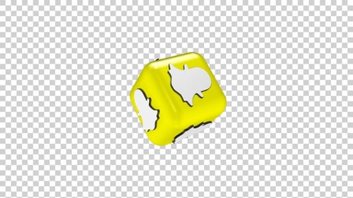 Snapchat-Symbol auf 3D-Box