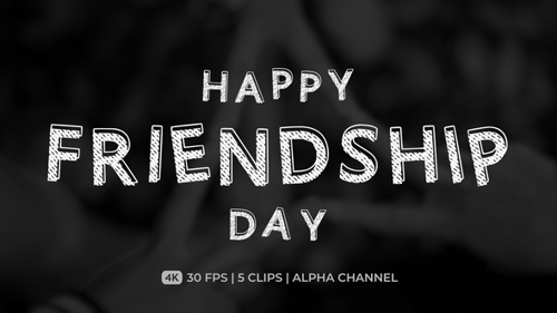 Happy Friendship Day White Text Animation