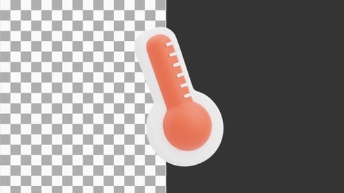 3D Animation of Accurate Digital Thermometer for Quick Readings | Alpha Channel