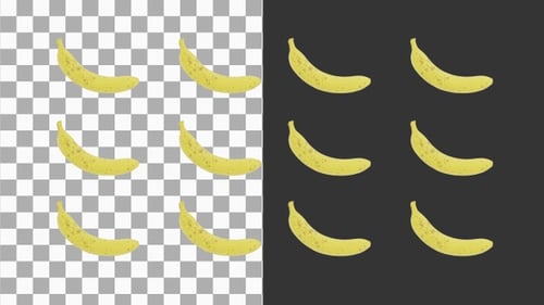 3D-Animation von Bananen | Alpha Channel