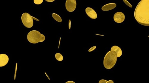 Golden Coins Falling Down Animation