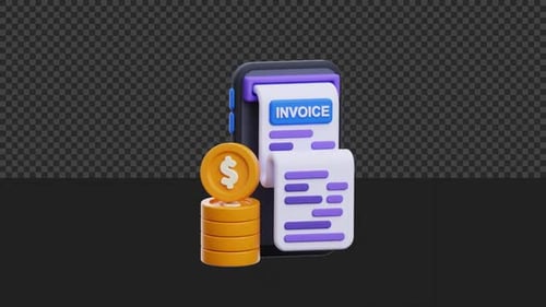 Animación de factura digital en 3D