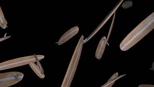 Falling Wooden Surfboards Animation for Summer Sports Backgrounds