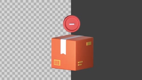 3D Animated Corporate Package Box with Remove Icon