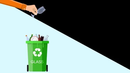 Recycling Glass: Flat Design Environmental Animation