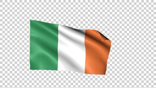 Realistic Waving Irish Flag Loop Animation