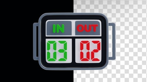 Digital Device Time Clock IN OUT Buttons Animation