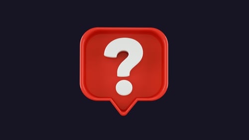 3D Animated Question Mark Speech Bubble Loop