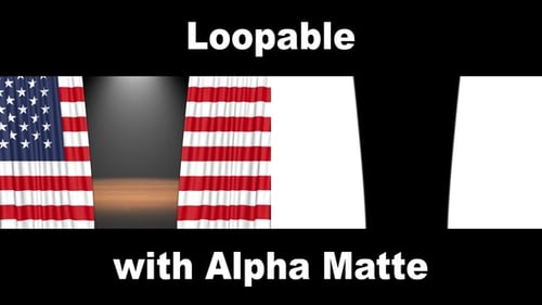 American Flag Curtains Stage Reveal Transition