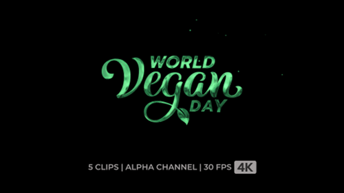 World Vegan Day Text Animation