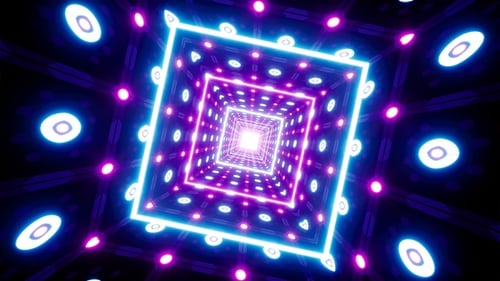 Túnel quadrado de LED de néon múltiplo brilhante