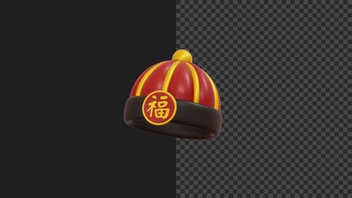 Traditional Chinese New Year Hat 4K Animation | Cultural Theme