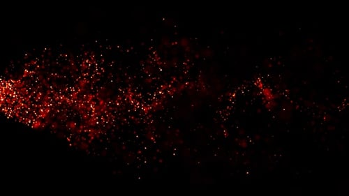Abstract Flowing Red Light Particles Background Overlay