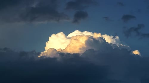 8K Sunset Cloud Exploding In The Dark Sky