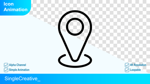 Minimalist Animated Location Pin Icon