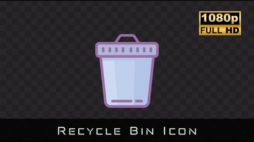 Animated Delete Icon Flat Design Trash Can
