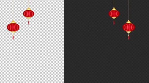 Animated Chinese New Year Red Lanterns Decoration