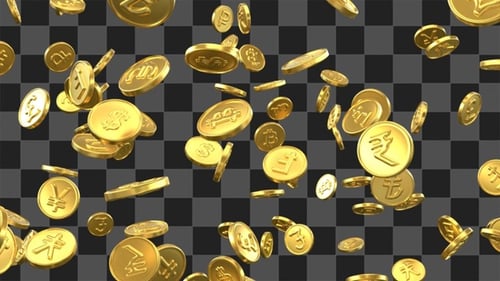 Mixed Currency Gold Coins Looped