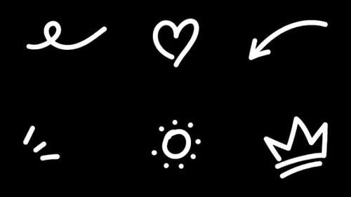 White Doodle Elements Pack Animation