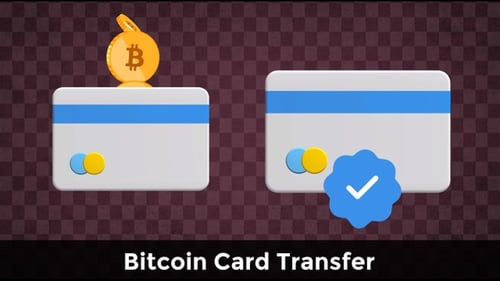 3D Digital Payment Credit Card Bitcoin and Success Checkmark Animation