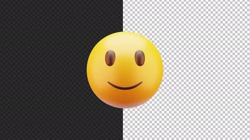 Smiling 3D Emoji Isolated with Transparent Background