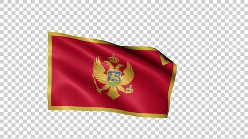 Realistic Waving Flag of Montenegro Seamless Loop