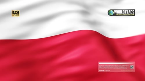 Realistic Waving Poland Flag Looping Animation