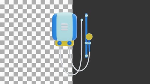 3D Animation of High-Performance Water Heater with Fast Heating | Alpha Channel