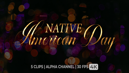 Native American Day Text Animation