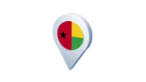 Guinea-Bissau Flag 3D Location Pin Animation
