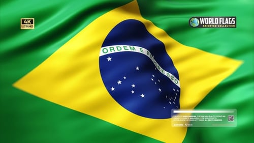 Realistic Waving Brazil Flag Loop Animation