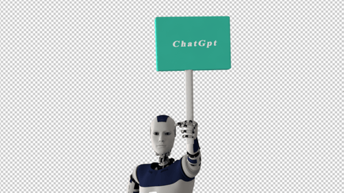 Robot Carry Chatgpt Placard