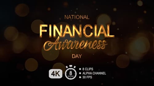 National Financial Awareness Day Text Animation