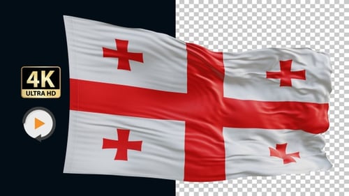 Georgia Flag 4K Loop Alpha