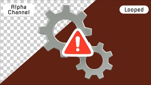Settings Gear Mechanism System Error Warning Alert | Alpha Channel