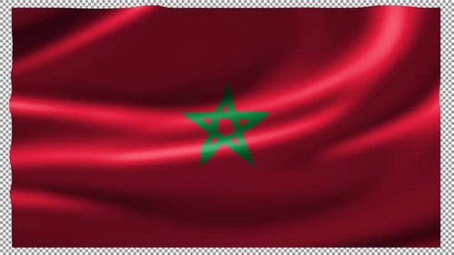 Waving Morocco Flag Seamless Loop