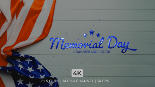 Memorial Day Remember And Honor Text Animation